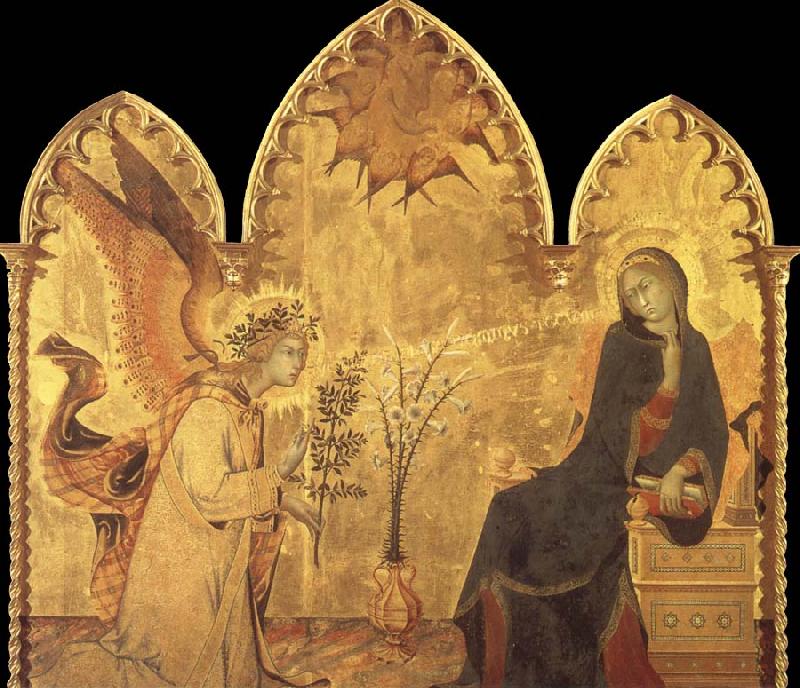 Simone Martini Detail of the Annunciation and two saints